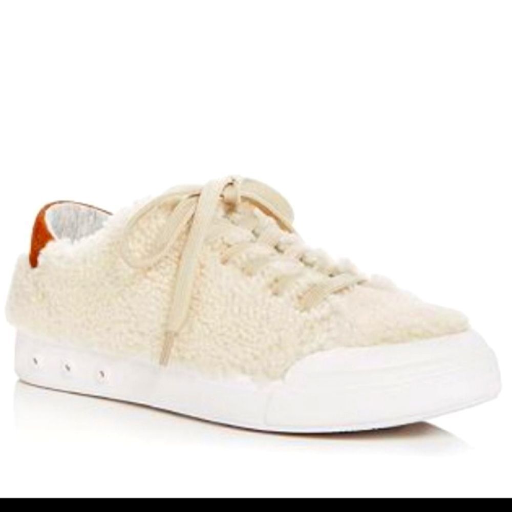 NIB Rag & Bone Standard Issue Lamb Shearling Tennis Shoes in Ivory